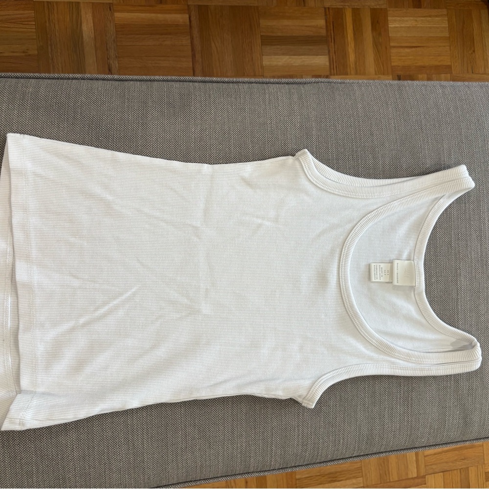 H&M White Ribbed Tank Top